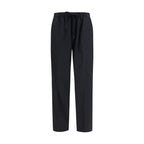 Polyester‑Merino Wool Drawstring Straight‑Leg Pants