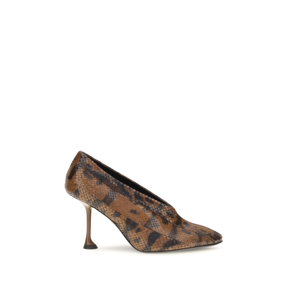 Brown Calfskin High Heel Pumps