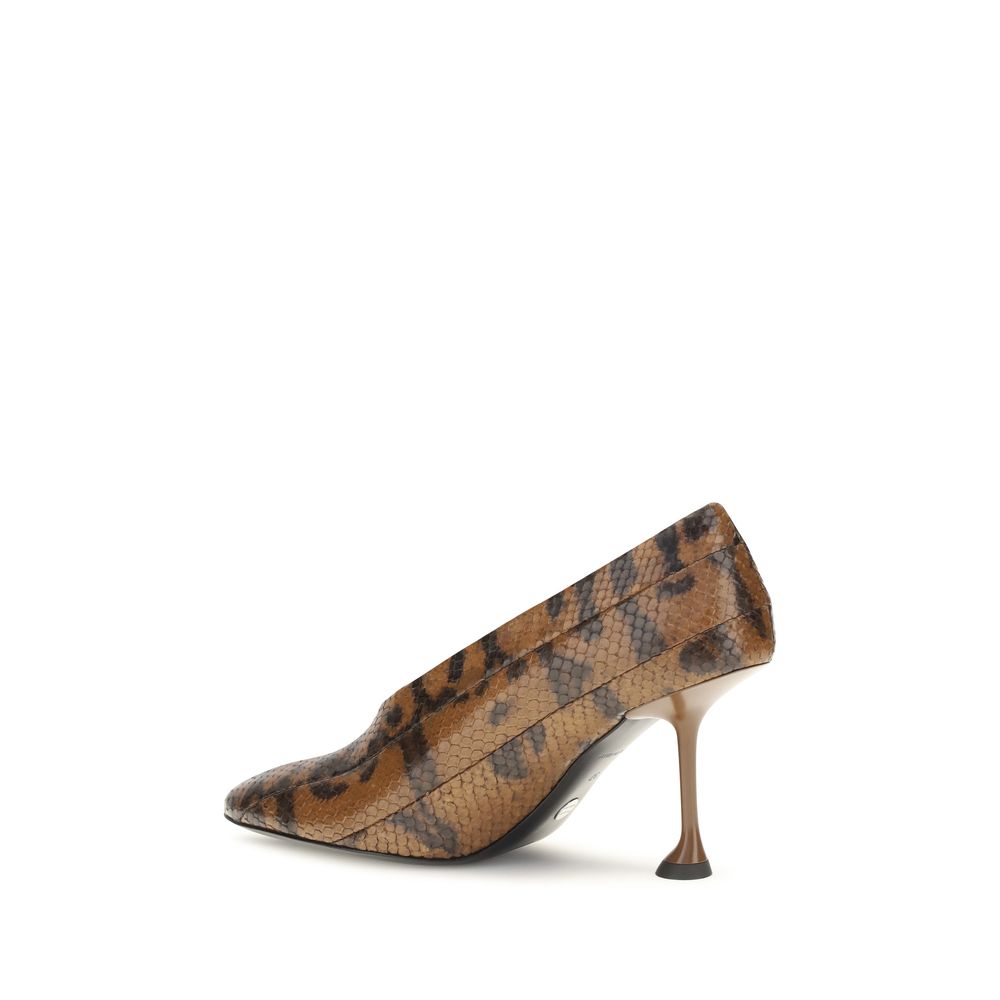 Brown Calfskin High Heel Pumps