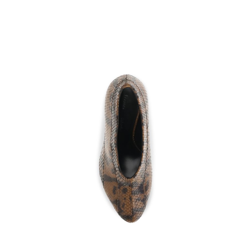 Brown Calfskin High Heel Pumps