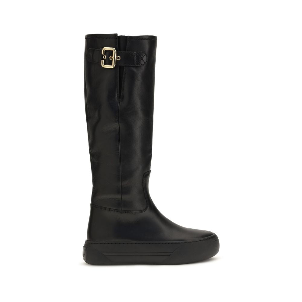 Glossy Calfskin Delia Boots