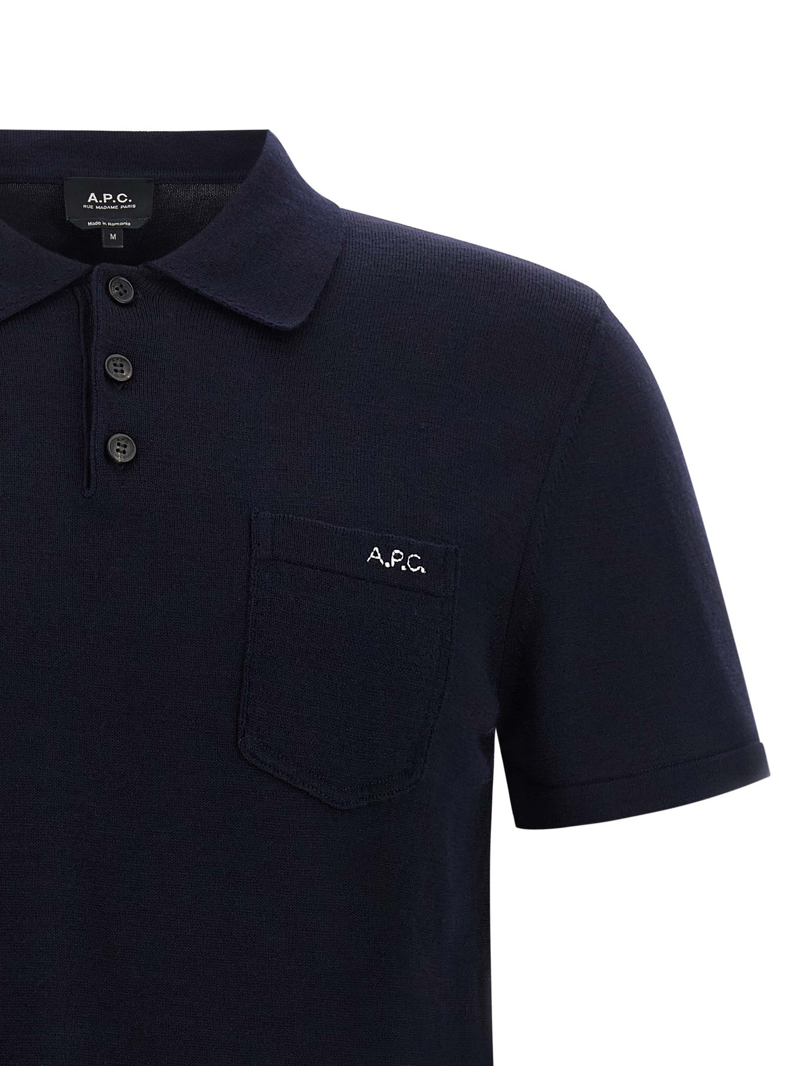 Blue Virgin Wool Gide Polo Shirt