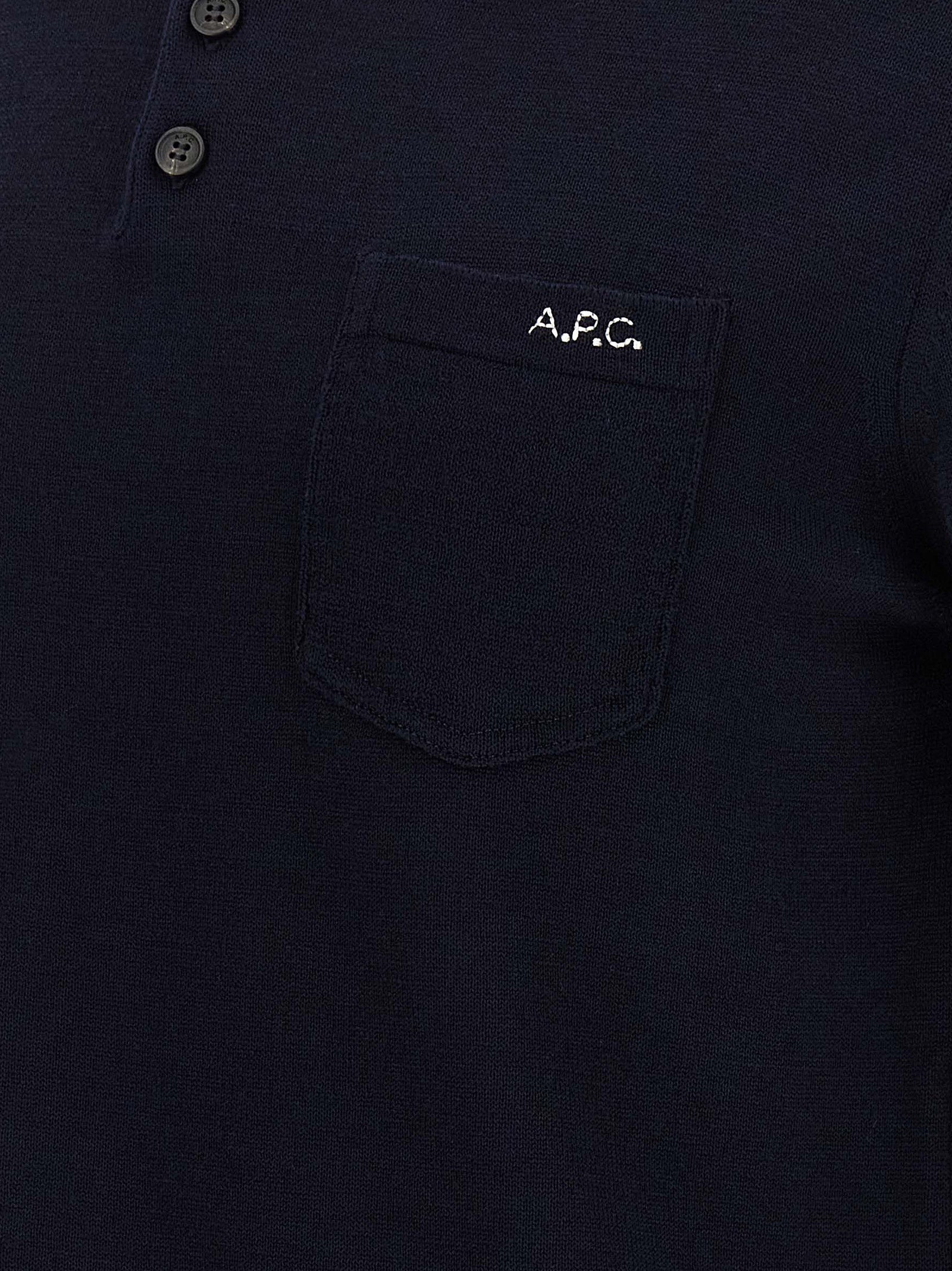 Blue Virgin Wool Gide Polo Shirt