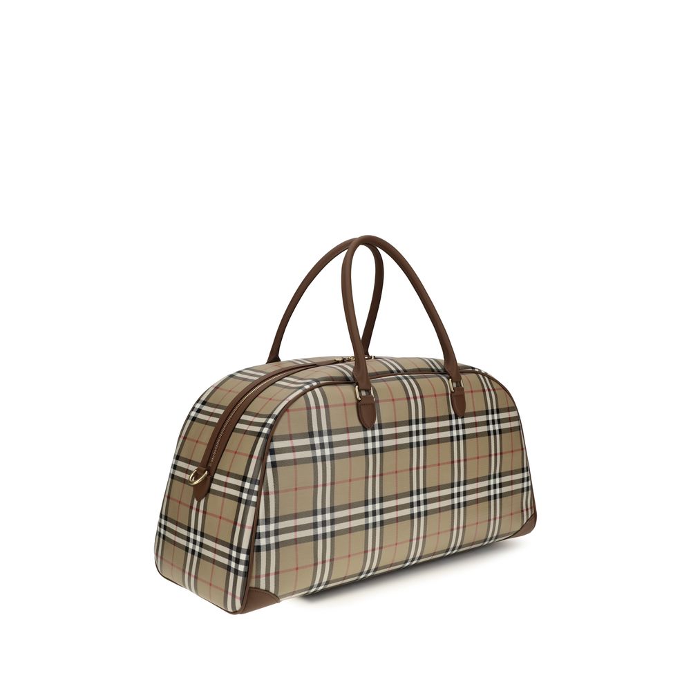 Cotton Check Travel Duffle
