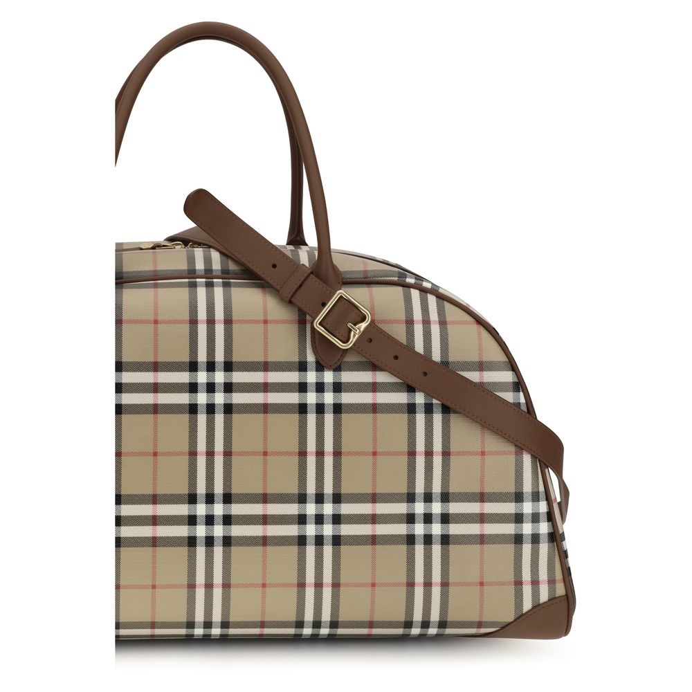 Cotton Check Travel Duffle