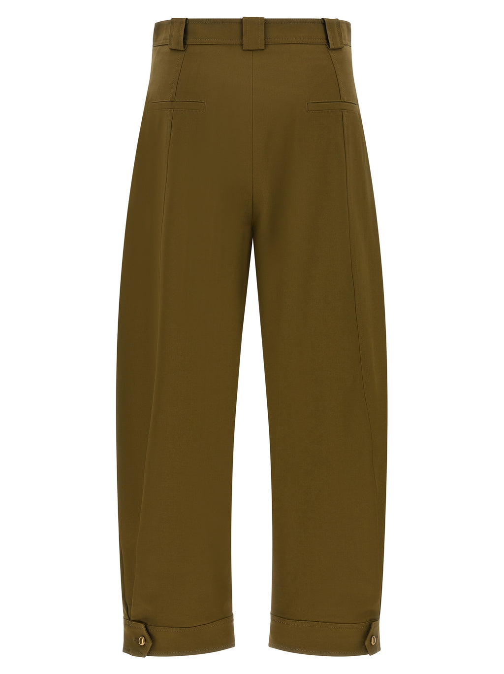 MxmAdorni Olive Green Stretch Cotton Cropped Pants