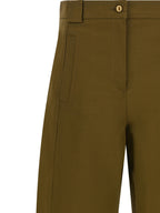 MxmAdorni Olive Green Stretch Cotton Cropped Pants