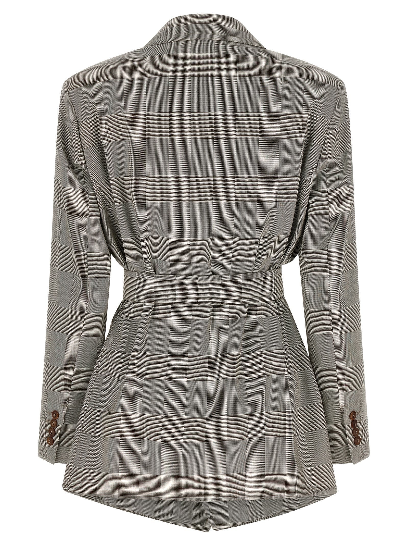 Gray Prince of Wales Virgin Wool Blazer