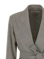 Gray Prince of Wales Virgin Wool Blazer