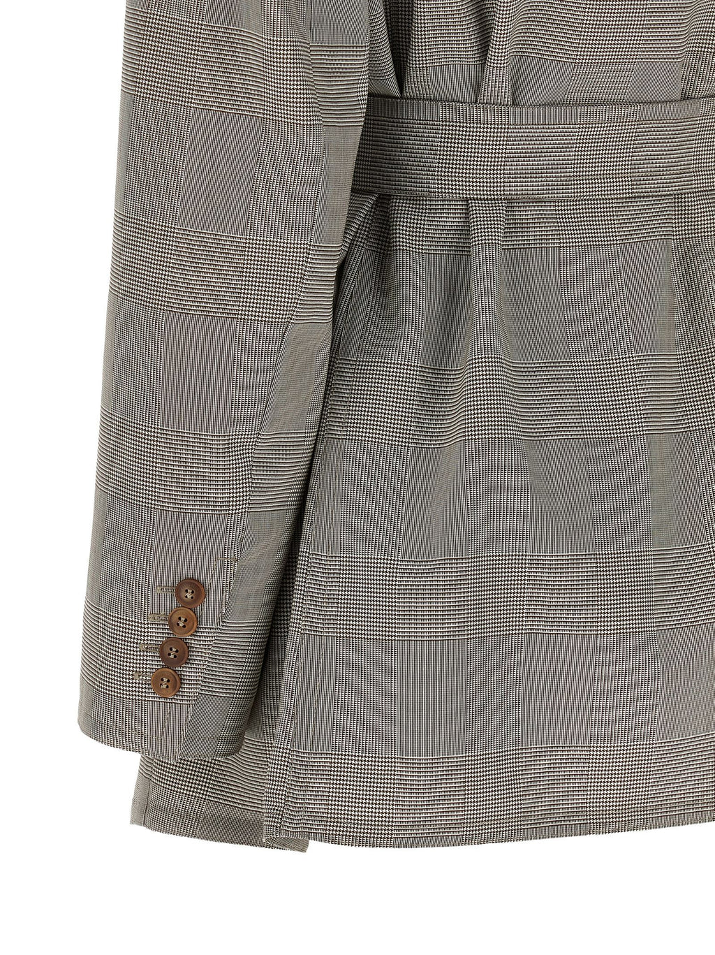 Gray Prince of Wales Virgin Wool Blazer