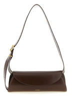 Brown Calfskin Cannolo Small Shoulder Bag