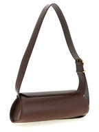 Brown Calfskin Cannolo Small Shoulder Bag