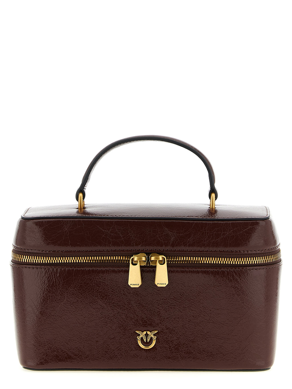 Brown Calfskin Structured Handbag