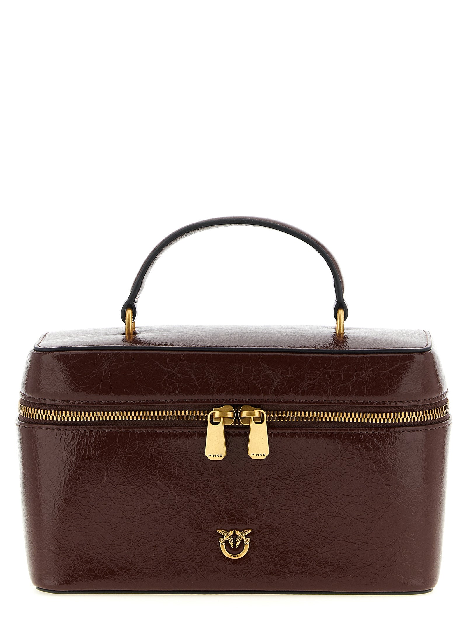 Brown Calfskin Structured Handbag