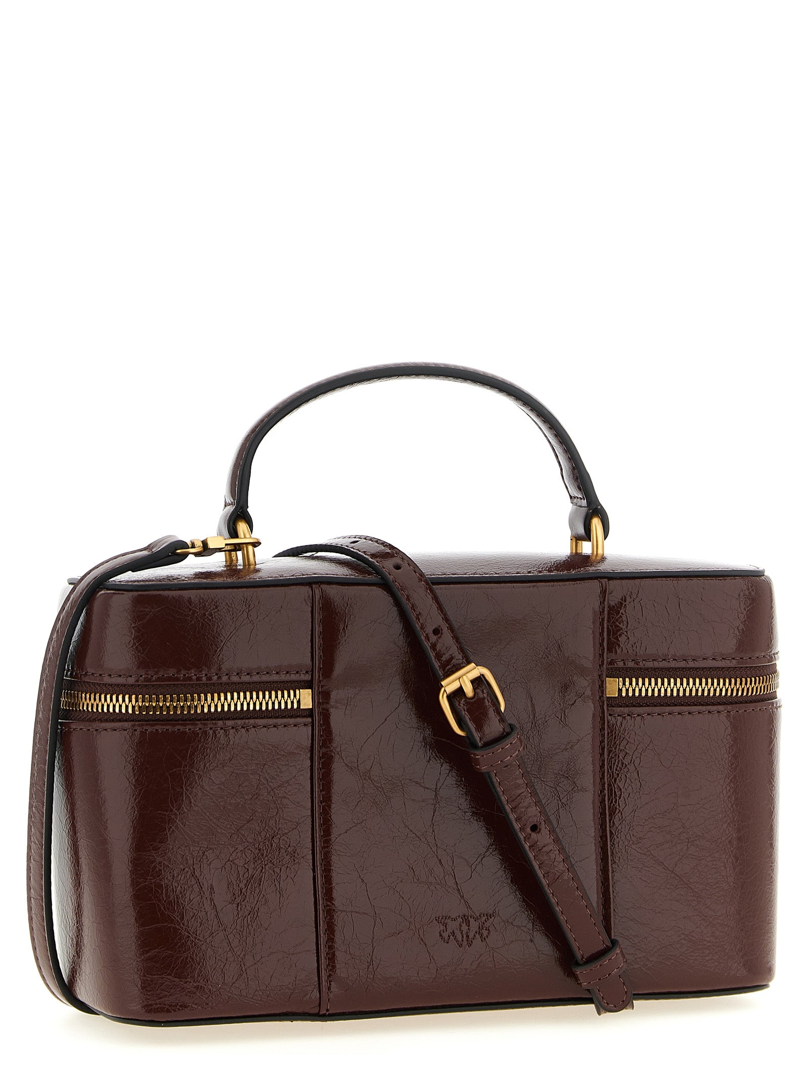 Brown Calfskin Structured Handbag