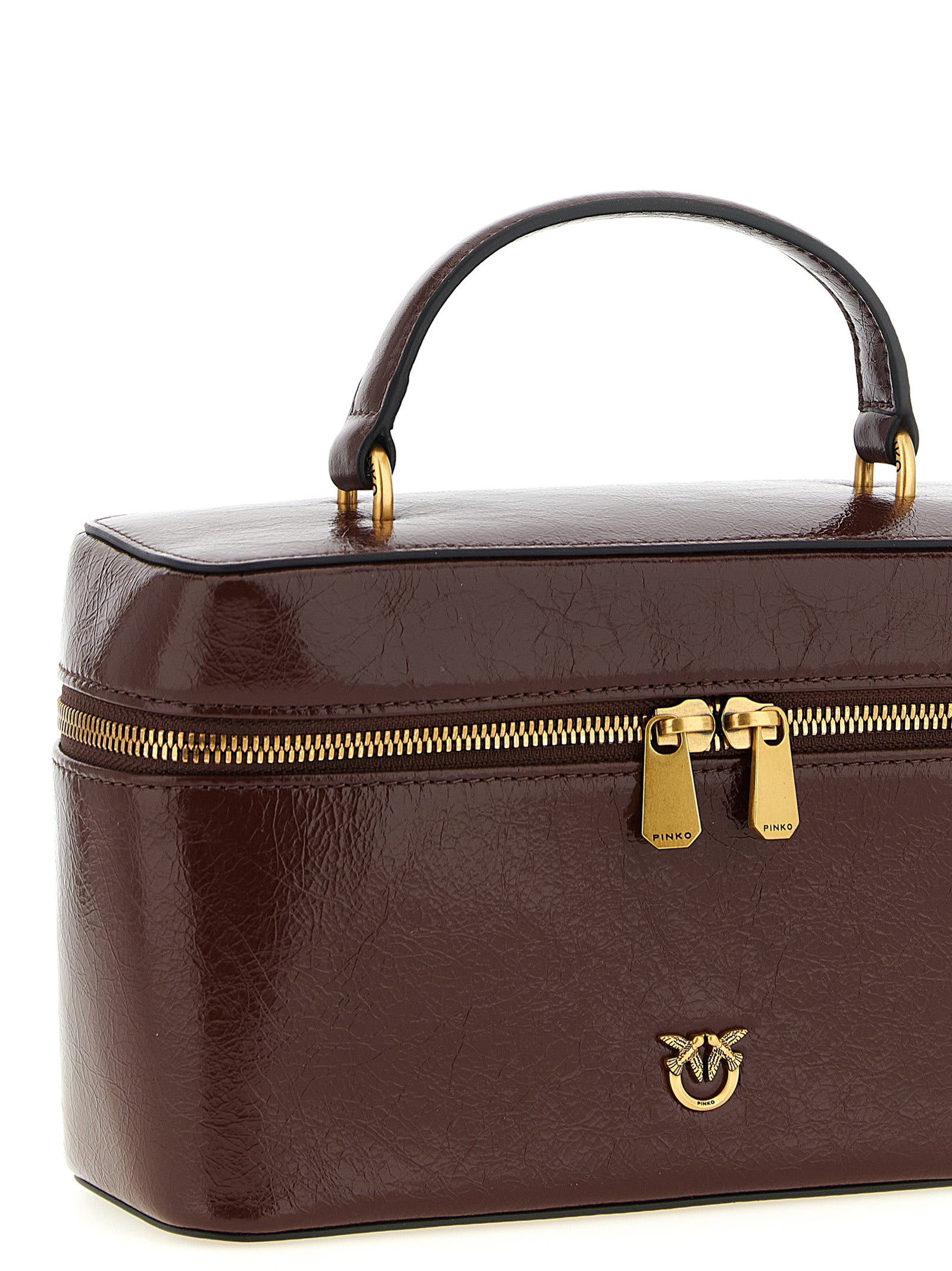 Brown Calfskin Structured Handbag