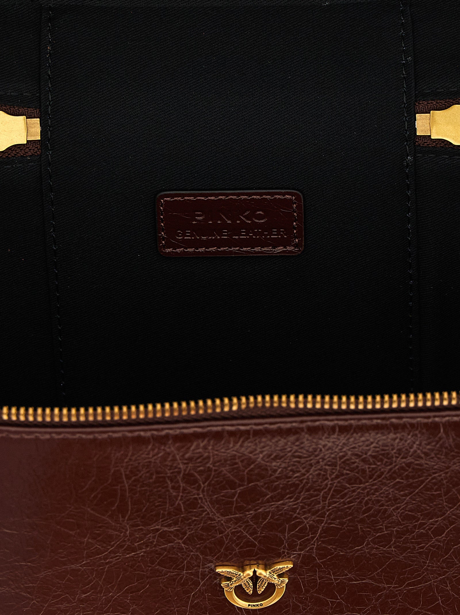 Brown Calfskin Structured Handbag
