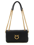 Black Hammered Lamb Leather Shoulder Bag