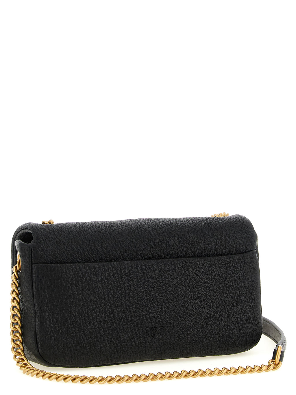 Black Hammered Lamb Leather Shoulder Bag