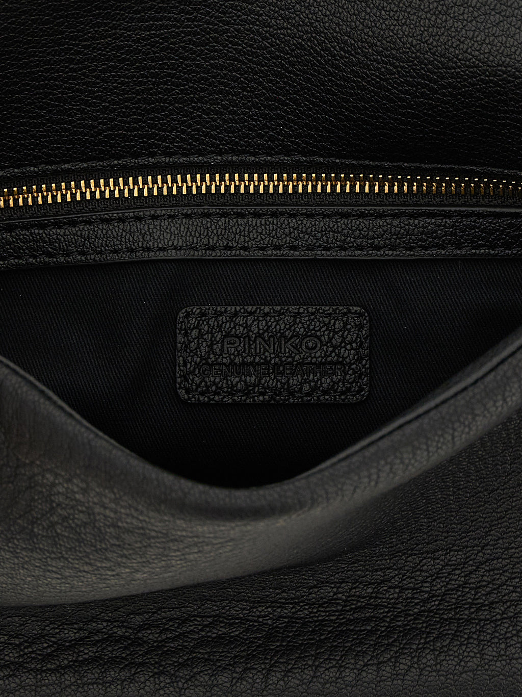 Black Hammered Lamb Leather Shoulder Bag