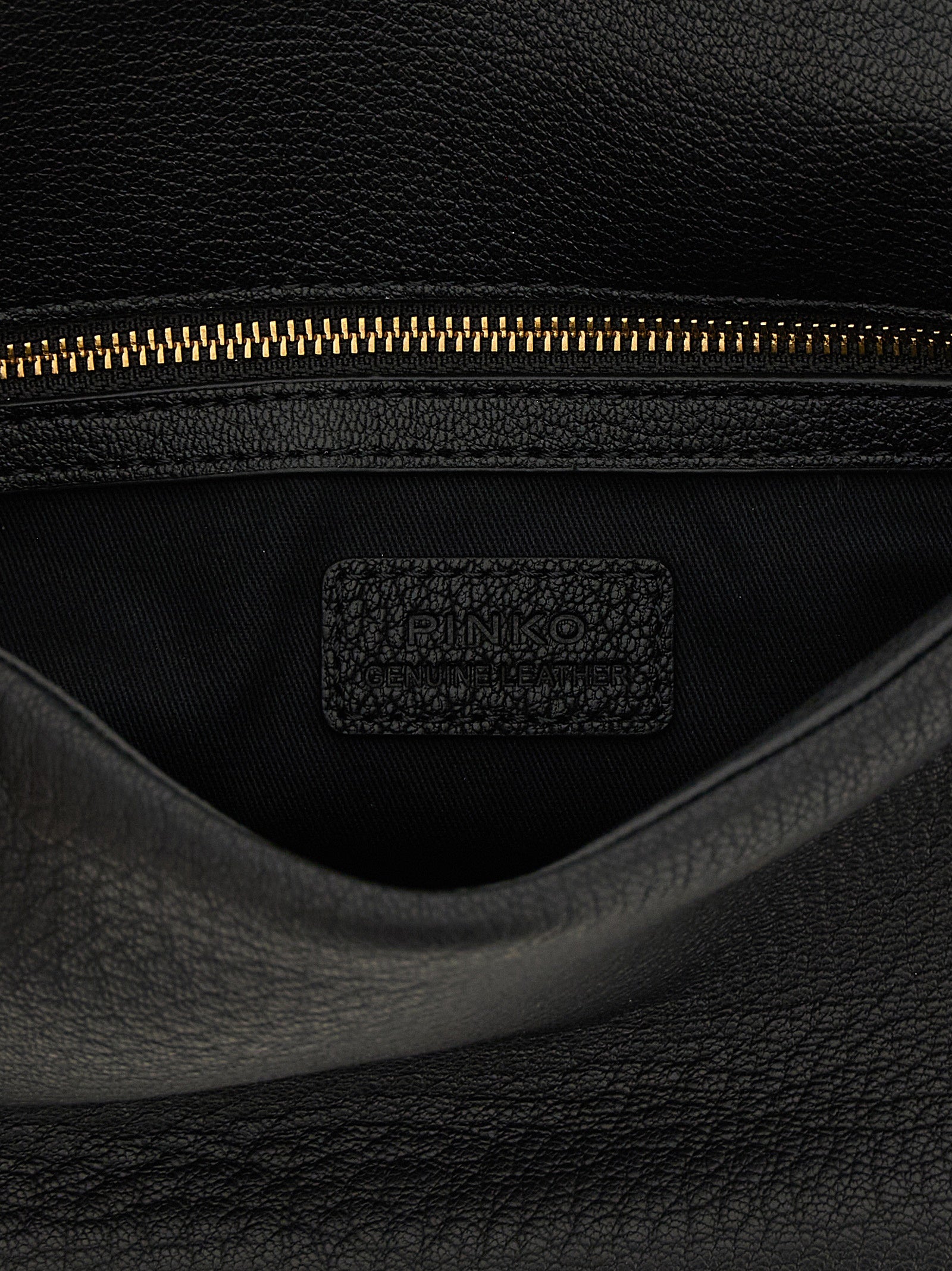 Black Hammered Lamb Leather Shoulder Bag