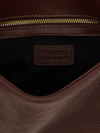 Brown Lamb Leather Shoulder Bag