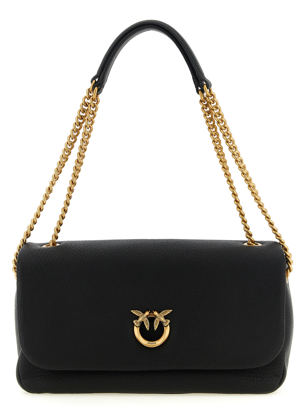 Black Lamb Leather Shoulder Bag