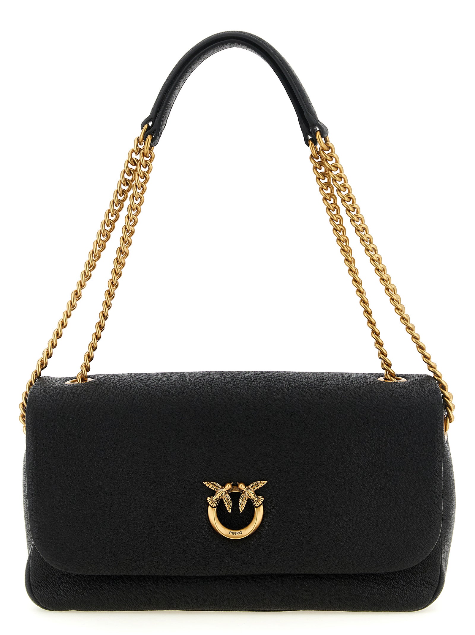 Black Lamb Leather Shoulder Bag