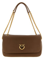 Brown Lambskin Leather Shoulder Bag