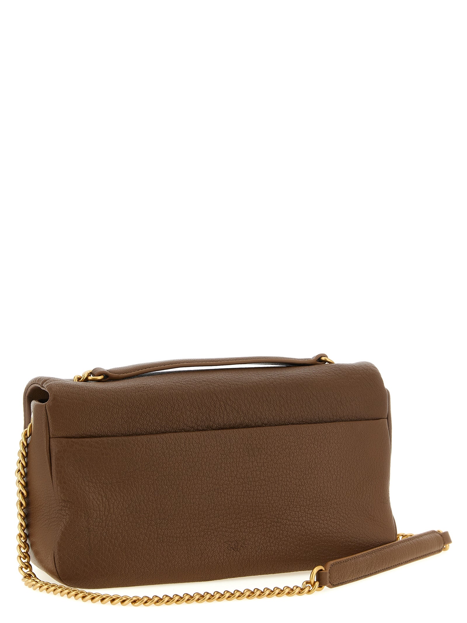 Brown Lambskin Leather Shoulder Bag