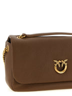 Brown Lambskin Leather Shoulder Bag