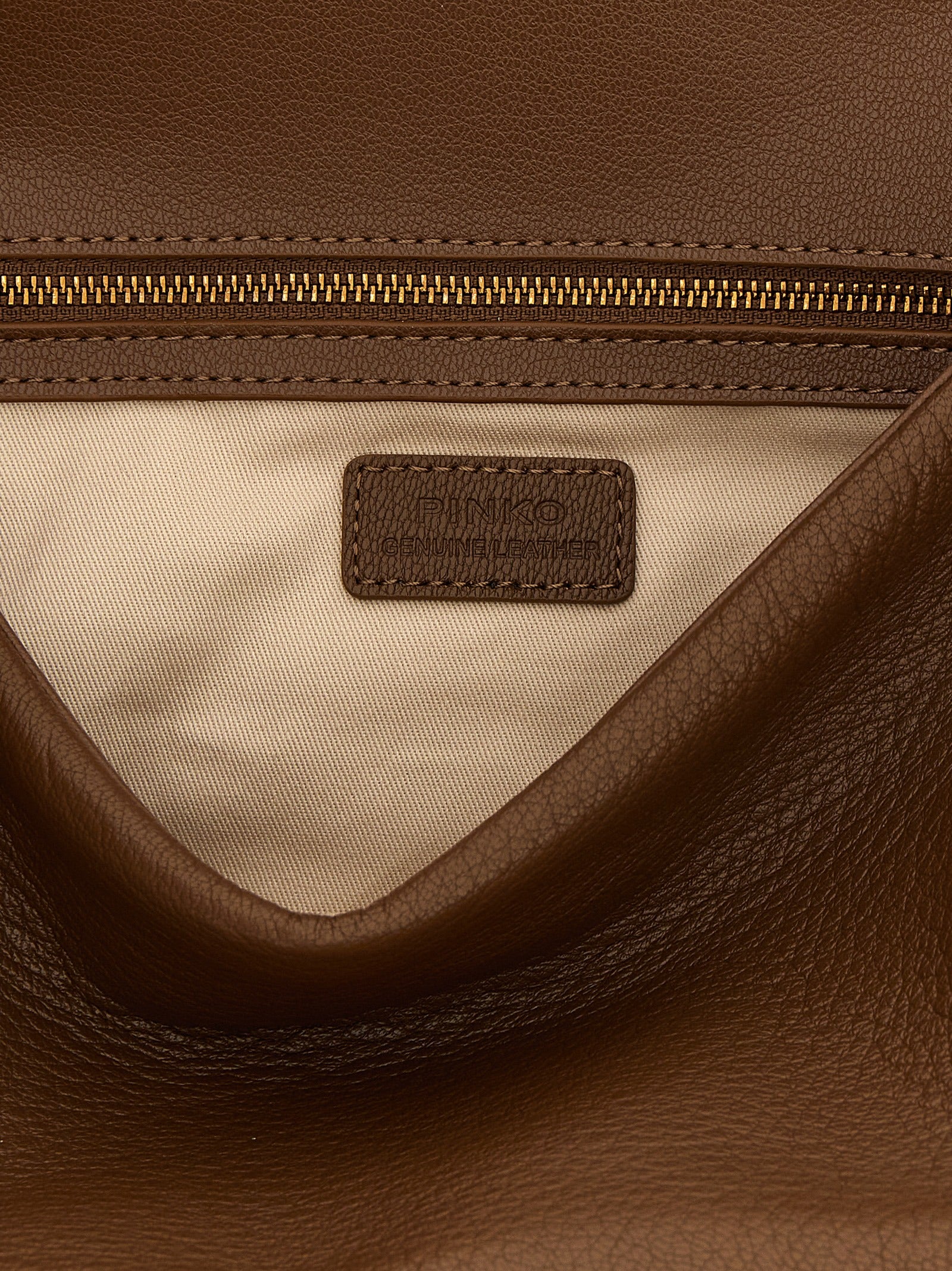 Brown Lambskin Leather Shoulder Bag