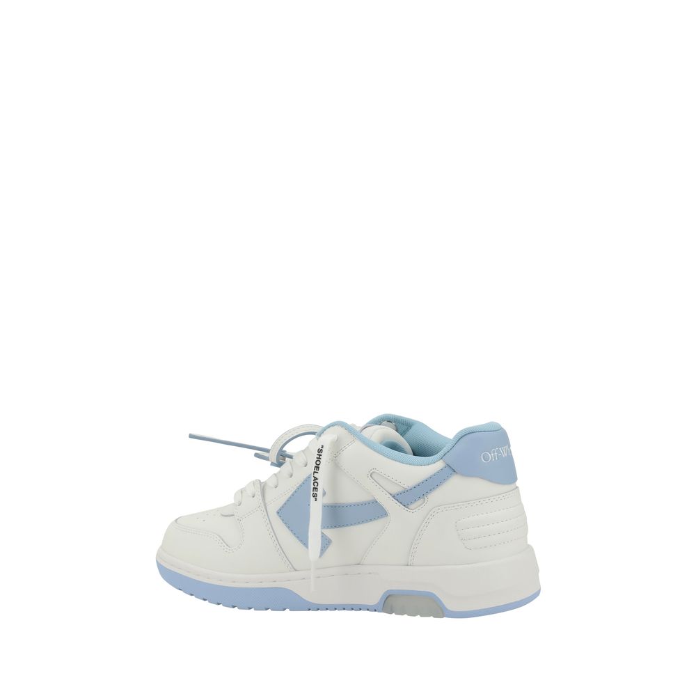 White Calf Leather Athletic Sneakers