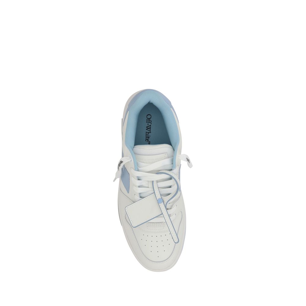 White Calf Leather Athletic Sneakers
