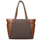 Brown Leather Jet Set Shoulder Bag