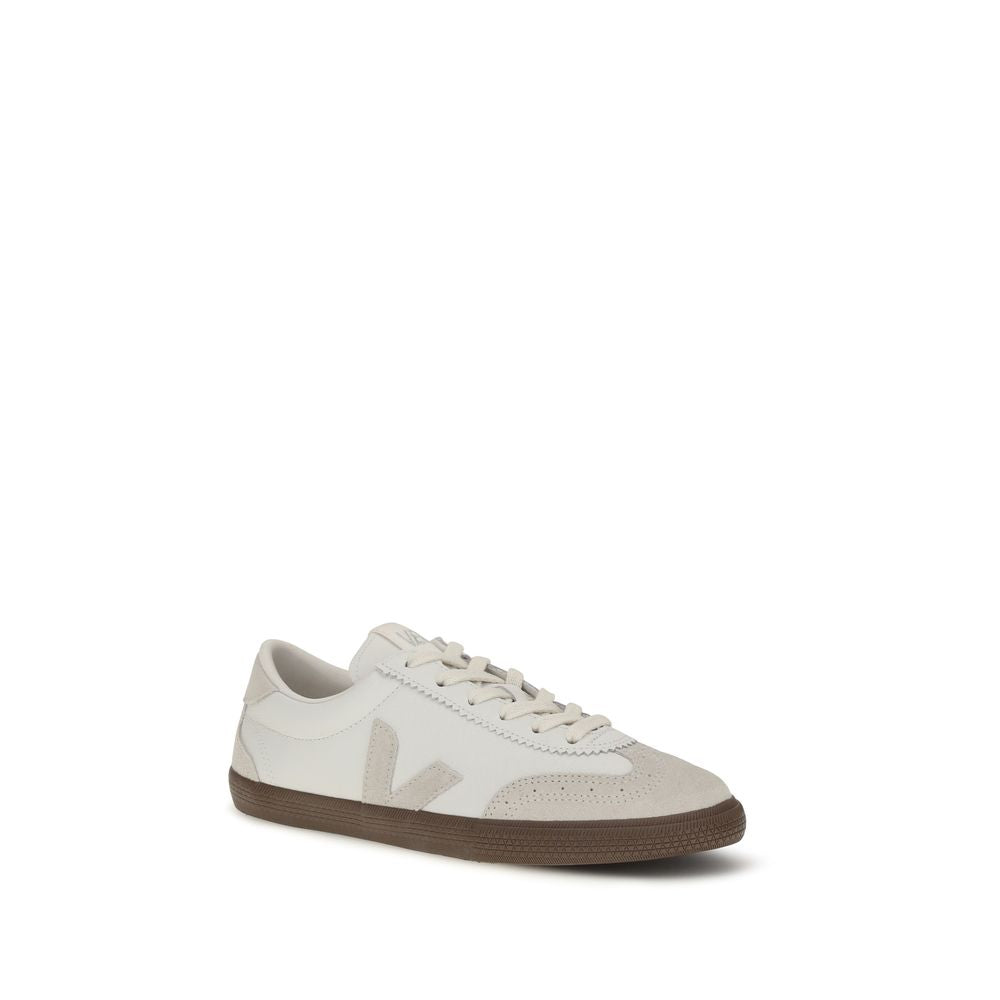 White Calf Leather Volley Sneakers
