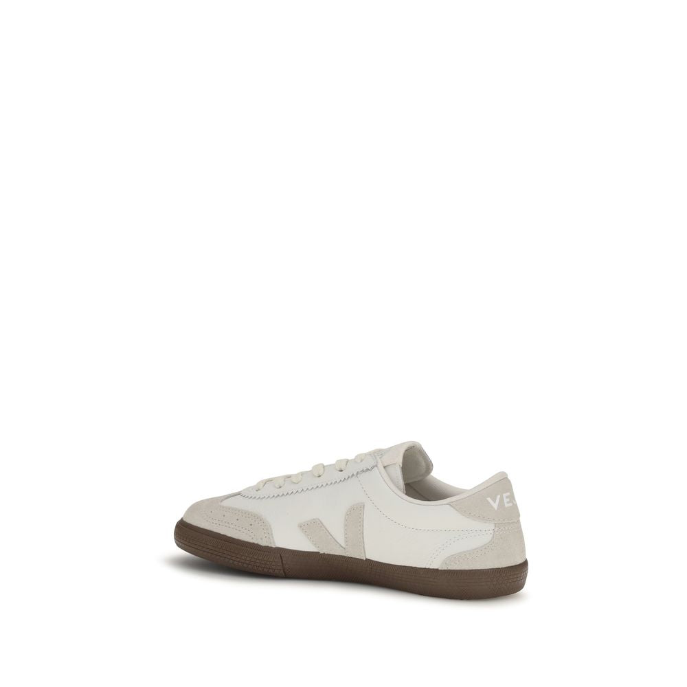 White Calf Leather Volley Sneakers