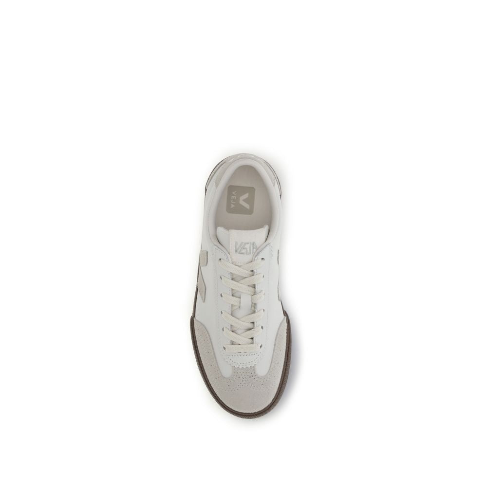White Calf Leather Volley Sneakers