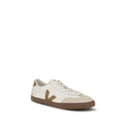 Beige Calf Leather Volley Sneakers