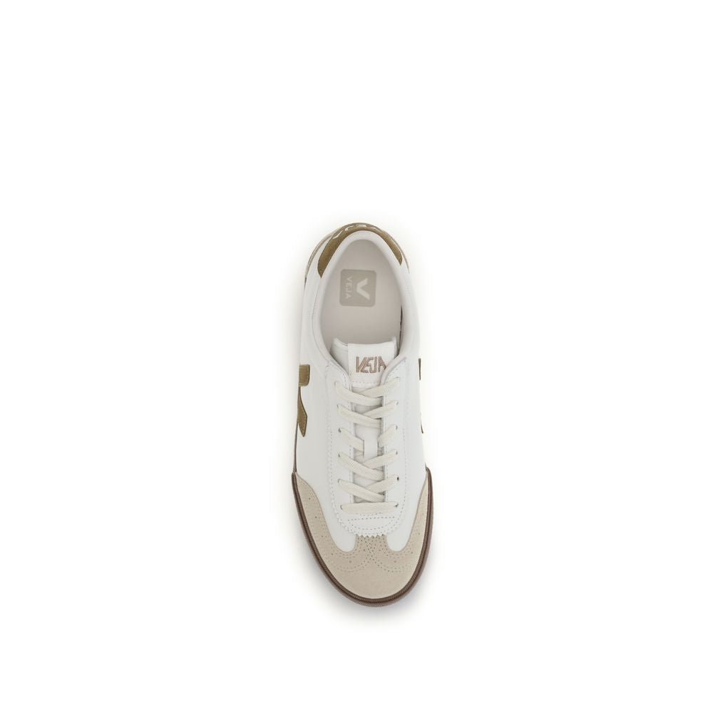Beige Calf Leather Volley Sneakers