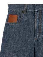 Blue Cotton High‑Waisted Bermuda Shorts