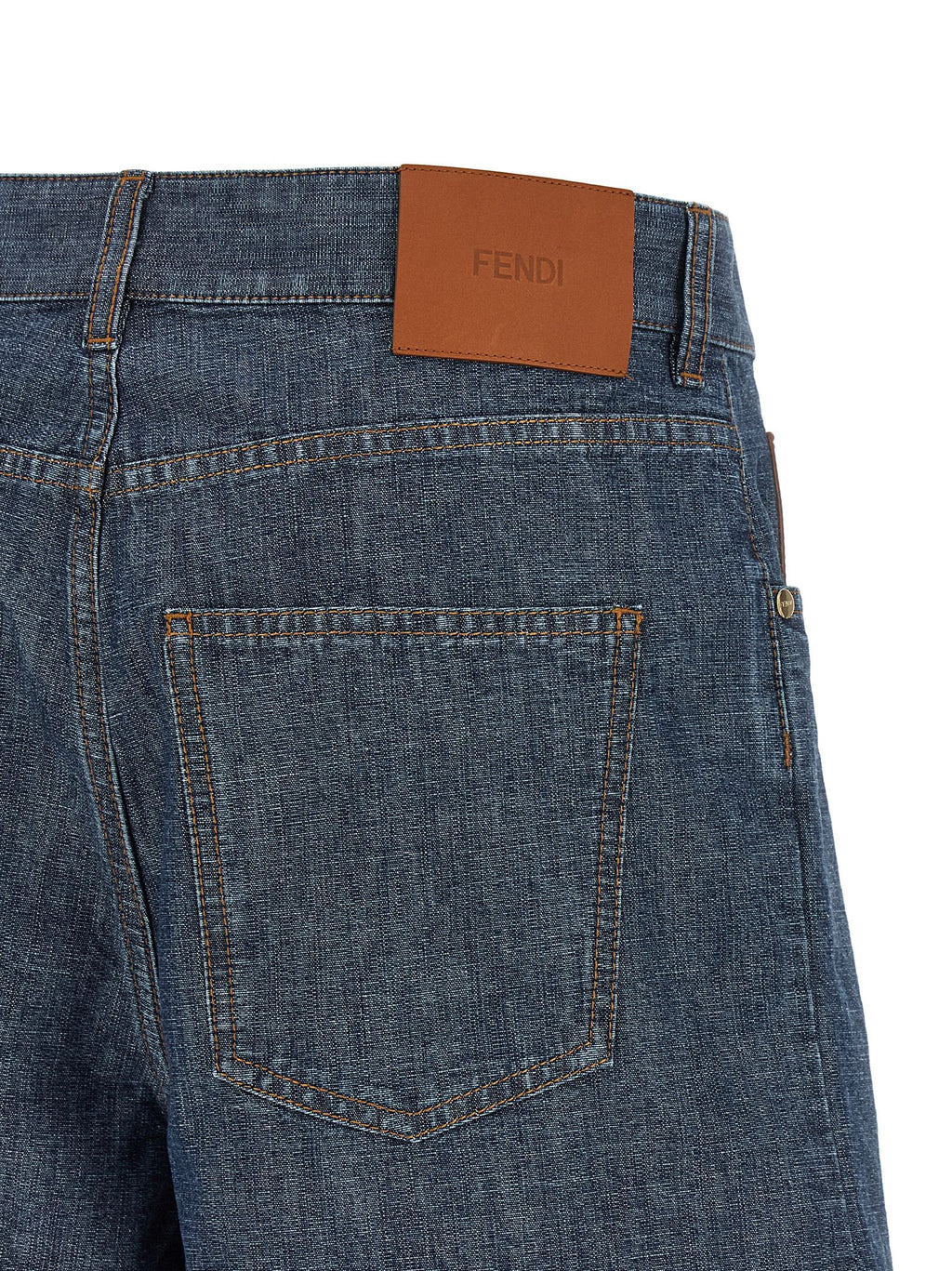 Blue Cotton High‑Waisted Bermuda Shorts