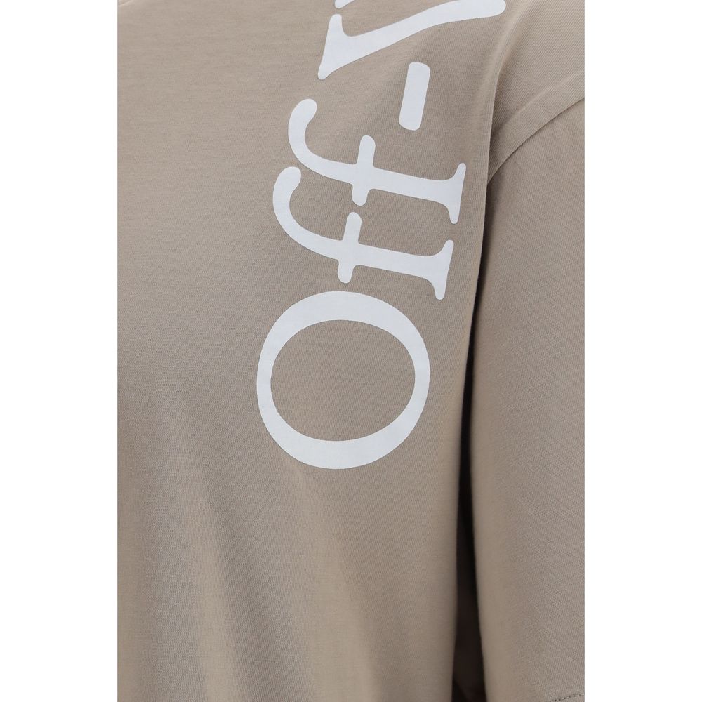 Beige Cotton T-Shirt Vertical Bookish Skate