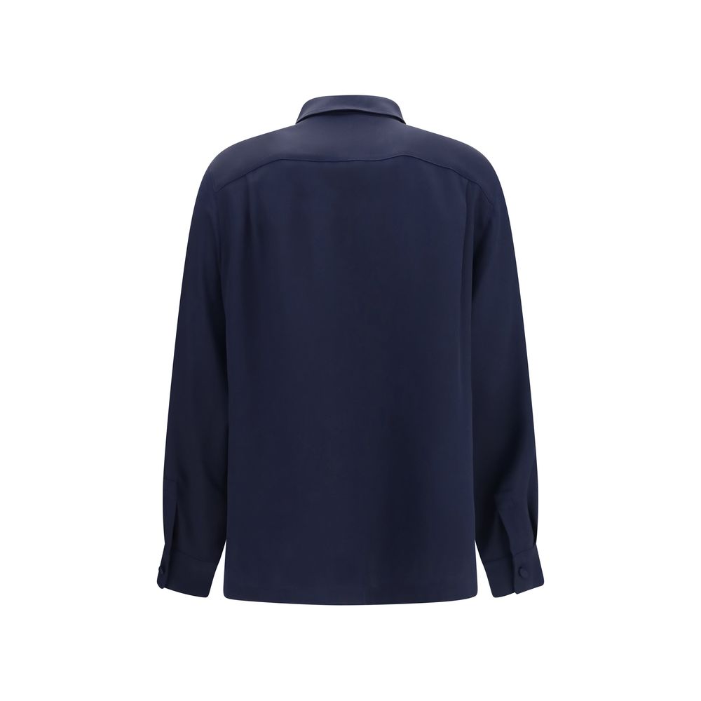 Silk Crepe de Chine Geranio Shirt