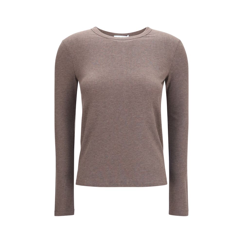 Lyocell Silk Ribbed Long‑Sleeve Sweater