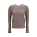 Lyocell Silk Ribbed Long‑Sleeve Sweater