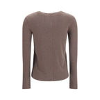 Lyocell Silk Ribbed Long‑Sleeve Sweater