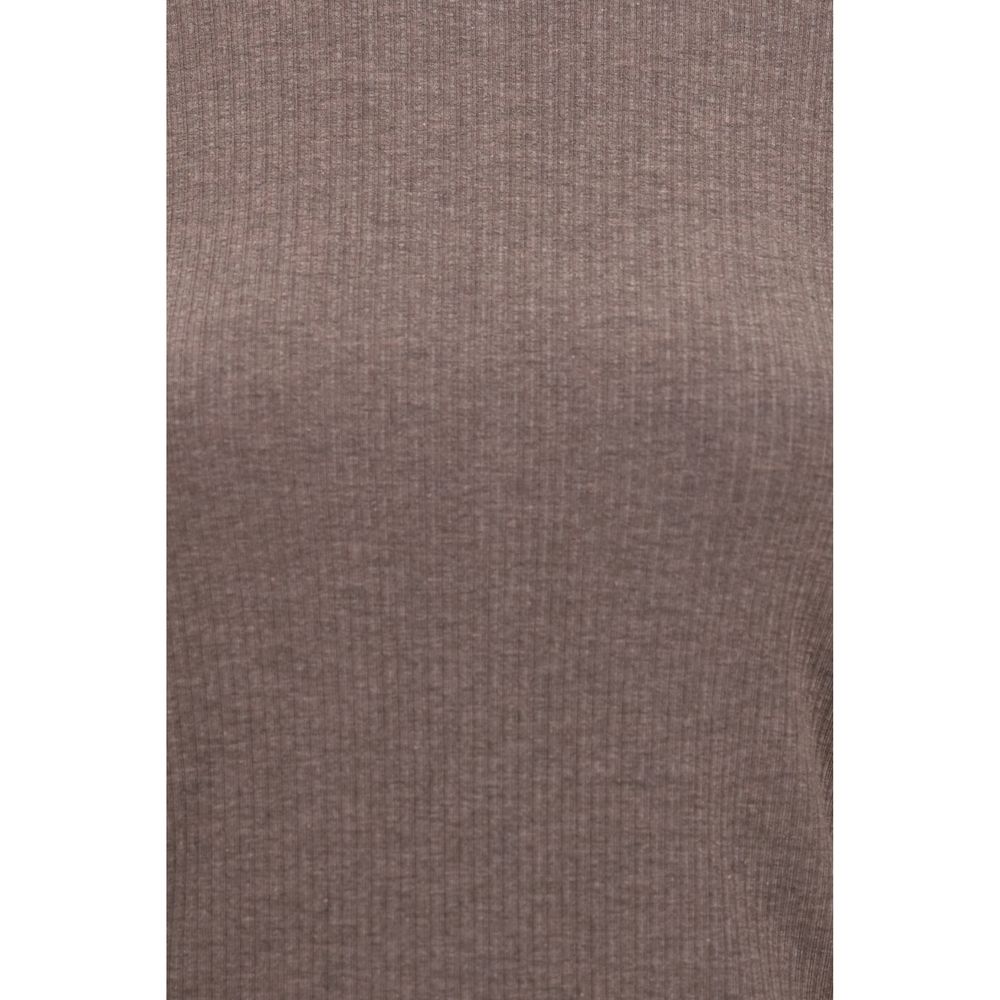 Lyocell Silk Ribbed Long‑Sleeve Sweater