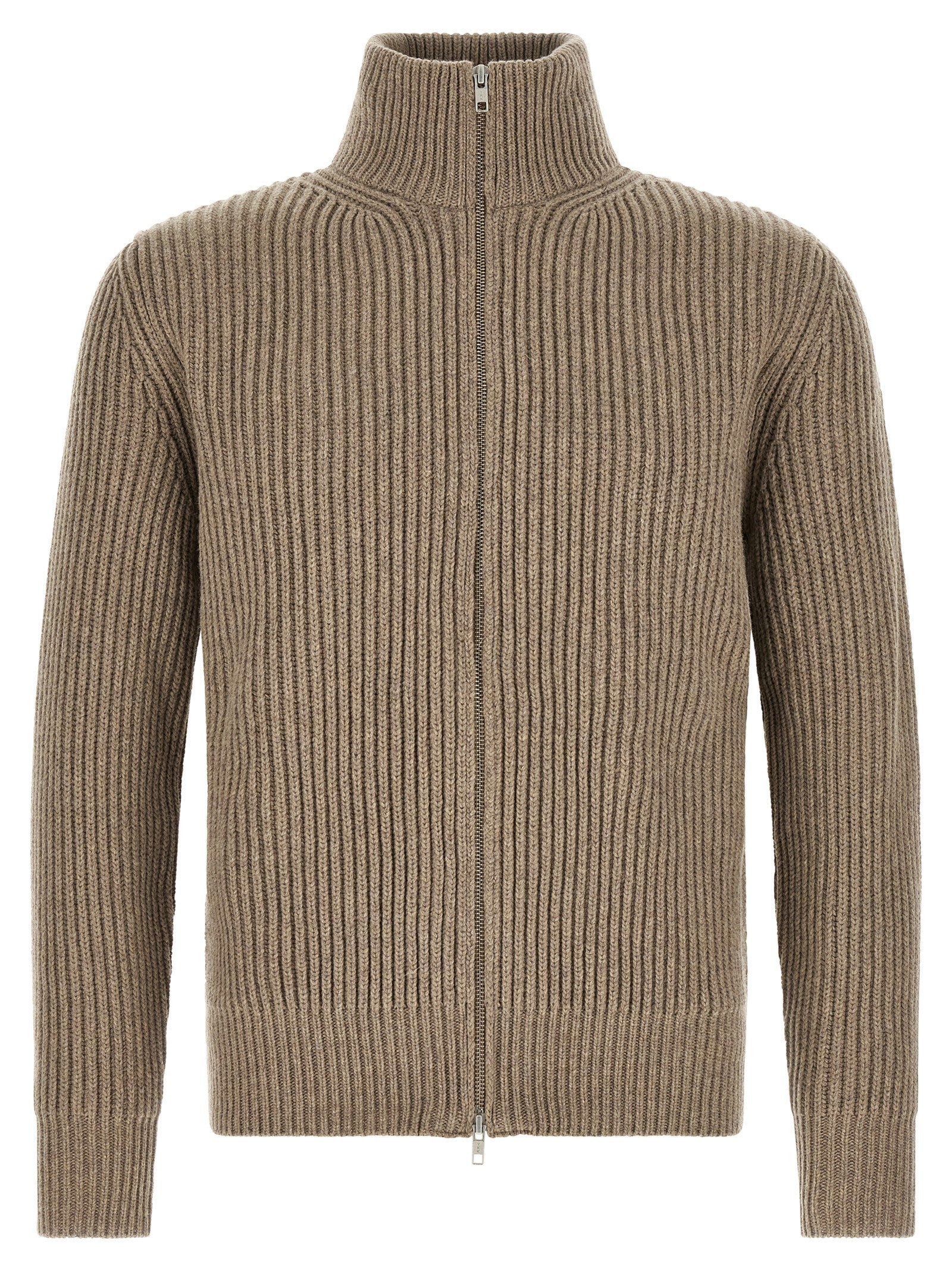Beige Wool Full-Length Jacket