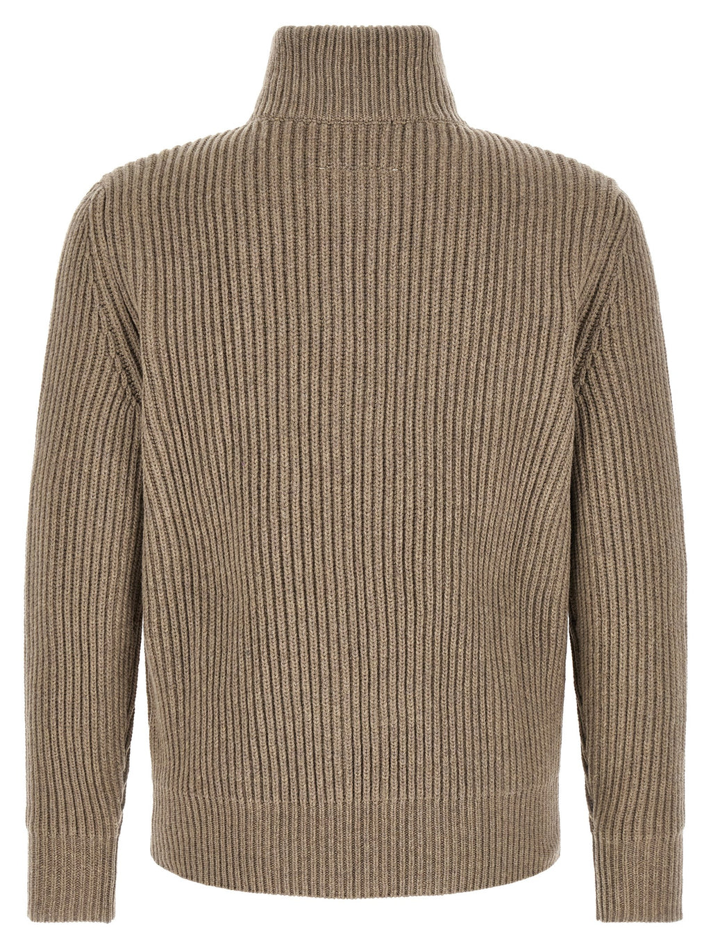 Beige Wool Full-Length Jacket